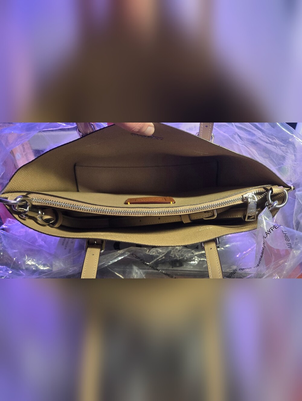COACH Leather Mollie Tote Bag 25 with Lemon Print - Picture 6 of 11